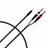 Компонентный кабель КАБЕЛЬ ROCKDALE XC-001-3M, 3,5 мм stereo Mini Jack(папа) - 2 х RCA(папа), 3 м, черный – фото 3