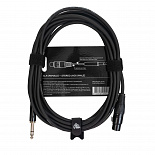Микрофонный кабель ROCKDALE XF001-5M, XLR (мама) - 6,3 мм Stereo Jack(папа), 5 м, черный – фото 2