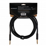 Инструментальный (гитарный) кабель ROCKDALE Wild B3, 6,3 мм Mono Jack (папа) x 2, 3 м, черный – фото 2
