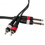 Компонентный кабель ROCKDALE DC005-1M, 2 x 6,3 мм Mono Jack (папа) - 2 RCA (папа), 1 м, черный – фото 5