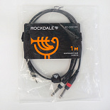 Компонентный кабель ROCKDALE XC-002-1M, 3,5 мм Mini Jack (папа) - 2 х 6,3 мм Mono Jack (папа), 1 м, черный – фото 7