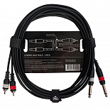 Компонентный кабельROCKDALE DC005-5M, 2 x 6,3 мм Mono Jack (папа) - 2 x RCA (папа), 5 м, черный – фото 2