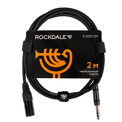 Микрофонный кабель ROCKDALE IJ001 -2m,  XLR (папа) - 6,3 мм Stereo Jack (папа), 2 м, черный