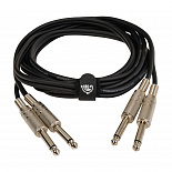 Компонентный кабель  ROCKDALE DC007-3M, 2 x 6,3 мм Mono Jack (папа) - 2 х 6,3 мм Mono Jack (папа), 1 м, Черный – фото 3