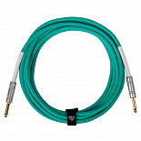 Инструментальный (гитарный) кабель ROCKDALE Wild D5, 6,3 мм Mono Jack (папа) x 2, 5 м, светло-зеленый – фото 3