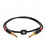 Инструментальный кабель ROCKDALE IC070-1M, 6,3 мм Mono jack (папа) х 2, 1 м, черный – фото 4
