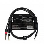 Компонентный кабель ROCKDALE XC-001-2M, 3,5 мм Stereo Mini Jack (папа) - 2 х RCA(папа), 2 м, черный – фото 2
