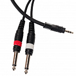 Компонентный кабель ROCKDALE XC-001-2M, 3,5 мм Stereo Mini Jack (папа) - 2 х RCA(папа), 2 м, черный – фото 6