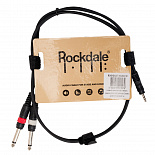 Компонентный кабель ROCKDALE XC-002-1M, 3,5 мм Mini Jack (папа) - 2 х 6,3 мм Mono Jack (папа), 1 м, черный – фото 8
