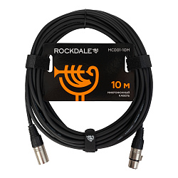 Микрофонный кабель ROCKDALE MC001-10M, XLR (папа) - XLR (папа), 10 м, черный