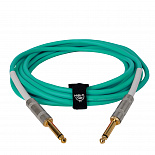 Инструментальный (гитарный) кабель ROCKDALE Wild D5, 6,3 мм Mono Jack (папа) x 2, 5 м, светло-зеленый – фото 4