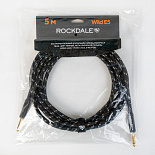 Инструментальный (гитарный) кабель ROCKDALE Wild E5, твид, 6,3 мм Mono Jack(папа) x 2, 5 м, черный – фото 6