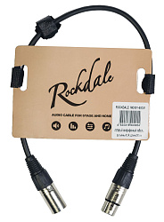 Микрофонный кабель ROCKDALE IC001.10 XLR(папа) x 2, 0,5 м, черный