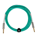 Инструментальный (гитарный) кабель ROCKDALE Wild D3, 6,3 мм Mono Jack (папа) x2, 3 м, светло-зеленый – фото 3