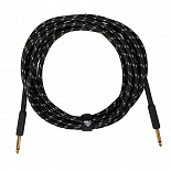 Инструментальный (гитарный) кабель ROCKDALE Wild E5, твид, 6,3 мм Mono Jack(папа) x 2, 5 м, черный – фото 3