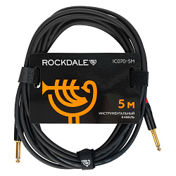 Инструментальный кабель ROCKDALE IC070-5M, 6,3 мм Mono Jack (папа) x 2, 5 метров, черный