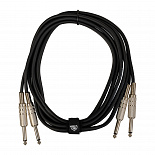 Компонентный кабель  ROCKDALE DC007-3M, 2 x 6,3 мм Mono Jack (папа) - 2 х 6,3 мм Mono Jack (папа), 1 м, Черный – фото 5