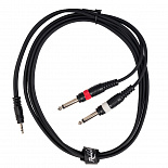 Компонентный кабель ROCKDALE XC-001-2M, 3,5 мм Stereo Mini Jack (папа) - 2 х RCA(папа), 2 м, черный – фото 9