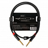 Инструментальный кабель ROCKDALE IC070-1M, 6,3 мм Mono jack (папа) х 2, 1 м, черный – фото 2