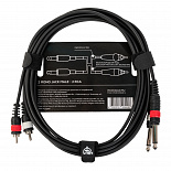 Компонентный кабель ROCKDALE DC005-3M, 2 x 6,3 мм Mono Jack (папа) - 2 x RCA (папа), 3 м, черный – фото 2