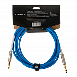 Инструментальный (гитарный) кабель ROCKDALE Wild C3, 6,3 мм Mono Jack (папа) x 2, 3 м, голубой – фото 2