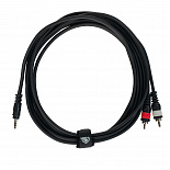 Компонентный кабель ROCKDALE XC-001-3M, 3,5 мм Stereo Mini Jack (папа) - 2 x RCA (папа), 3 м, черный – фото 3