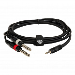 Компонентный кабель КАБЕЛЬ ROCKDALE XC-001-3M, 3,5 мм stereo Mini Jack(папа) - 2 х RCA(папа), 3 м, черный – фото 5