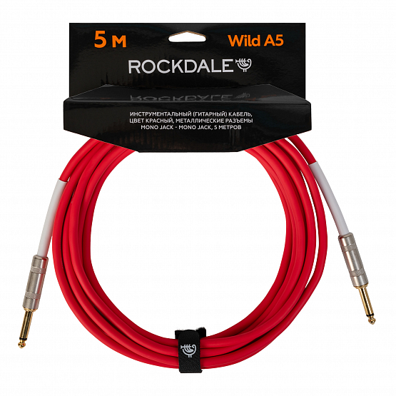 Инструментальный (гитарный) кабель ROCKDALE Wild A5, 6,3 мм Mono Jack (папа) x 2, 5 м, красный | Музыкальные инструменты ROCKDALE