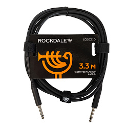Инструментальный (гитарный) кабель ROCKDALE IC002.10, 6,3 мм Mono Jack (папа)x 2, 3,3 м, черный