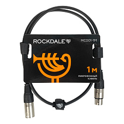 Микрофонный кабель ROCKDALE MC001-1M, XLR (папа) - XLR (папа), 1 м, черный