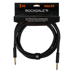 Инструментальный (гитарный) кабель ROCKDALE Wild B3, 6,3 мм Mono Jack (папа) x 2, 3 м, черный