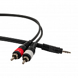 Компонентный кабель ROCKDALE XC-001-1M, 3,5 мм Stereo Mini Jack (папа) - 2 х RCA(папа), 1 м, черный – фото 5