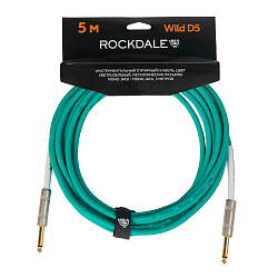 Инструментальный (гитарный) кабель ROCKDALE Wild D5, 6,3 мм Mono Jack (папа) x 2, 5 м, светло-зеленый