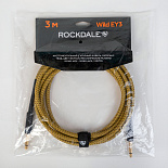 Инструментальный (гитарный) кабель ROCKDALE Wild EY3, 6,3 мм Mono Jack (папа) x 2, 3 м, желтый – фото 7