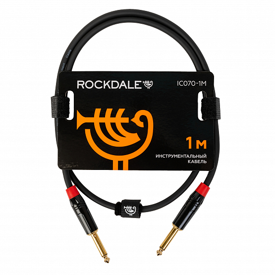 Инструментальный кабель ROCKDALE IC070-1M, 6,3 мм Mono jack (папа) х 2, 1 м, черный | Музыкальные инструменты ROCKDALE