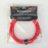 Инструментальный (гитарный) кабель ROCKDALE Wild A5, 6,3 мм Mono Jack (папа) x 2, 5 м, красный – фото 7