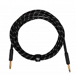 Инструментальный (гитарный) кабель ROCKDALE Wild E3, твид, 6,3 мм Mono Jack (папа) x 2, 3 м, черный – фото 3