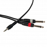 Компонентный кабель ROCKDALE XC-001-2M, 3,5 мм Stereo Mini Jack (папа) - 2 х RCA(папа), 2 м, черный – фото 4