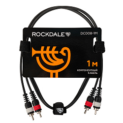 Компонентный кабель  ROCKDALE DC008-1M, 2 RCA (папа) - 2 RCA (папа), 1 м, черный