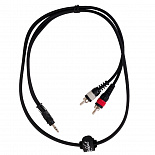 Компонентный кабель ROCKDALE XC-001-1M, 3,5 мм Stereo Mini Jack (папа) - 2 х RCA(папа), 1 м, черный – фото 7