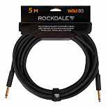 Инструментальный (гитарный) кабель ROCKDALE Wild B5, Mono Jack x 2, 5 м, черный – фото 1