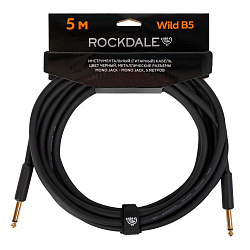 Инструментальный (гитарный) кабель ROCKDALE Wild B5, Mono Jack x 2, 5 м, черный