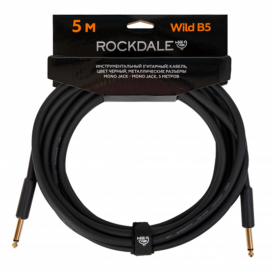 Инструментальный (гитарный) кабель ROCKDALE Wild B5, Mono Jack x 2, 5 м, черный | Музыкальные инструменты ROCKDALE
