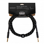 Инструментальный (гитарный) кабель ROCKDALE Wild E3, твид, 6,3 мм Mono Jack (папа) x 2, 3 м, черный – фото 2