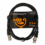 Микрофонный кабель ROCKDALE IC001.10 XLR(папа) x 2, 3,3 м, черный – фото 1