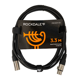 Микрофонный кабель ROCKDALE IC001.10 XLR(папа) x 2, 3,3 м, черный