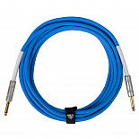 Инструментальный (гитарный) кабель ROCKDALE Wild C5, 6,3 мм Mono Jack (папа) x 2, 5 м, голубой – фото 3