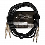 Компонентный кабель  ROCKDALE DC007-3M, 2 x 6,3 мм Mono Jack (папа) - 2 х 6,3 мм Mono Jack (папа), 1 м, Черный – фото 2