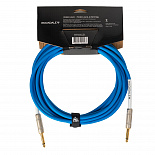 Инструментальный (гитарный) кабель ROCKDALE Wild C5, 6,3 мм Mono Jack (папа) x 2, 5 м, голубой – фото 2