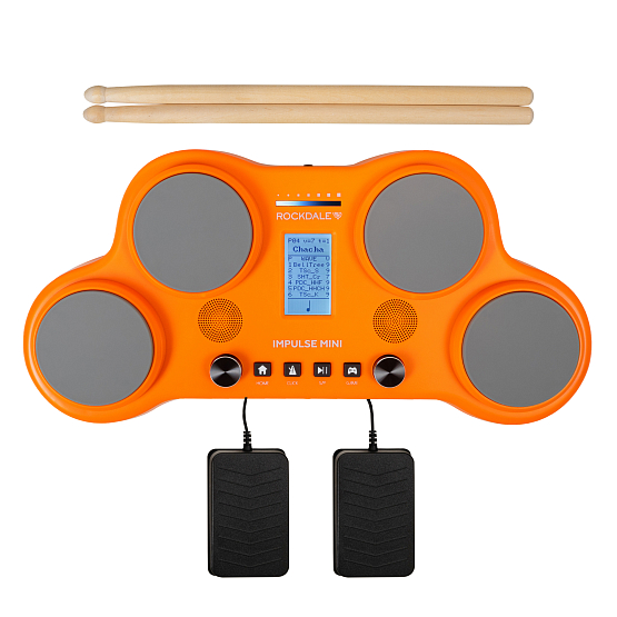 Портативная электронная ударная установка ROCKDALE Impulse Mini Orange | Музыкальные инструменты ROCKDALE